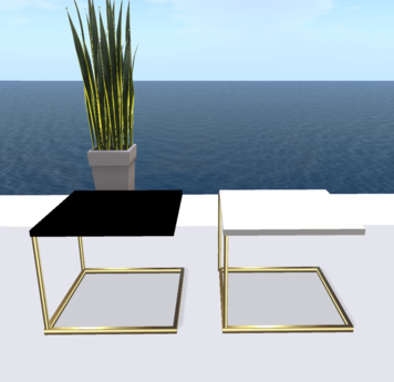 Second Life Marketplace - FREE! Macy Gold Side Tables x 2 - White & Black